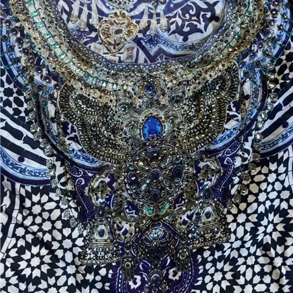 Camilla Kaftan Silk Cover up Dress jeweled embellished O/S - Picture 7 of 11